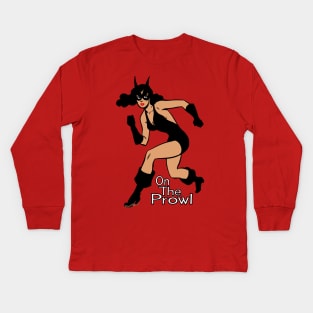 Kitty Katz On The Prowl Kids Long Sleeve T-Shirt